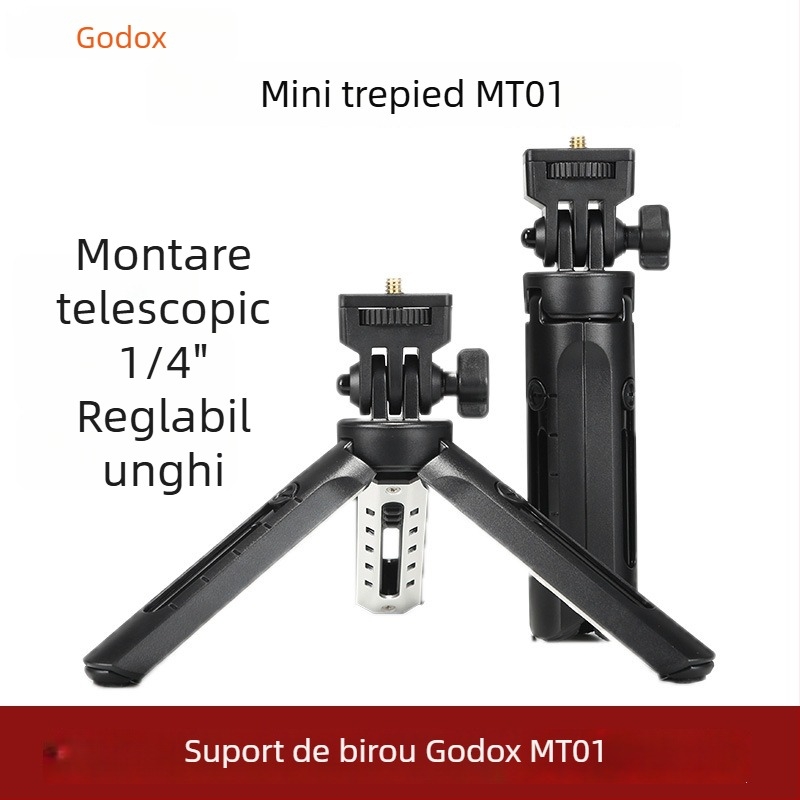 God Cow MT01 mini trepied cu LED pentru fotografie, din fibră de carbon, pentru DSLR și camere mirrorless