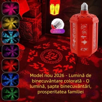 Lumină suspendată – Seven-Color Blessing Lantern, E27, 220V, IP43