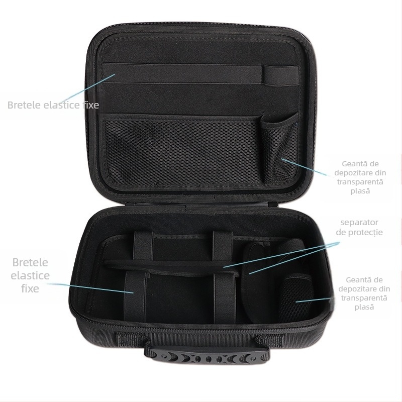 Geantă de depozitare multifuncțională pentru accesorii digitale și proiector — material Oxford + carcasă EVA rigidă; sarcină de până la 15 kg; producție prin presare la cald și cusături