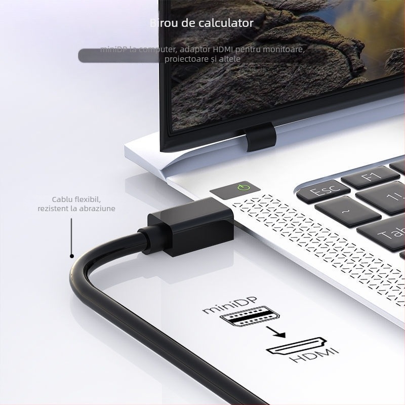 Cablu adaptor MiniDP la HDMI pentru afișaje/proiectoare, interfață HDMI, marcă neutră