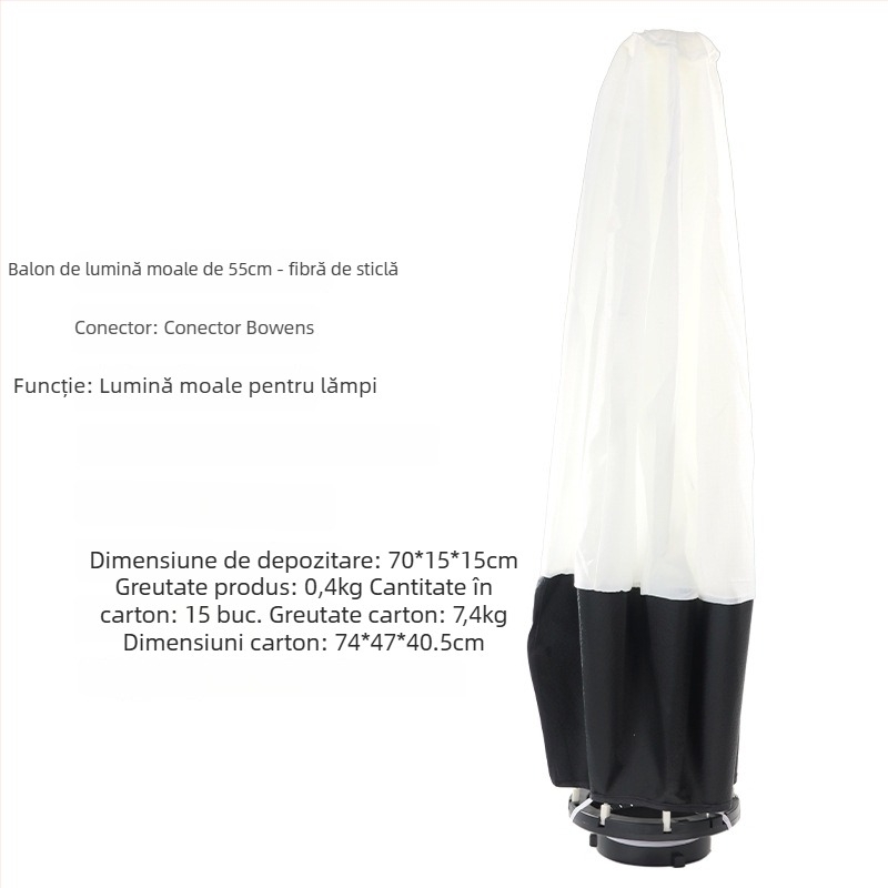 RGQ65 Lumină din fibră de carbon pentru iluminare difuză, fotografiere și streaming live