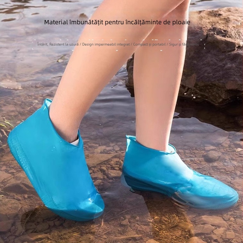 Protecții pentru încălțăminte de ploaie, PVC, anti-derapante, impermeabile, groase și rezistente la uzură, unisex, pentru exterior