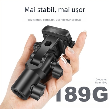 Cap de trepied cu adaptor gimball Q-K1 — eliberare rapidă, ABS, capacitate 3 kg, dimensiuni 123×70×48 mm