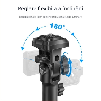 Cap de trepied cu adaptor gimball Q-K1 — eliberare rapidă, ABS, capacitate 3 kg, dimensiuni 123×70×48 mm