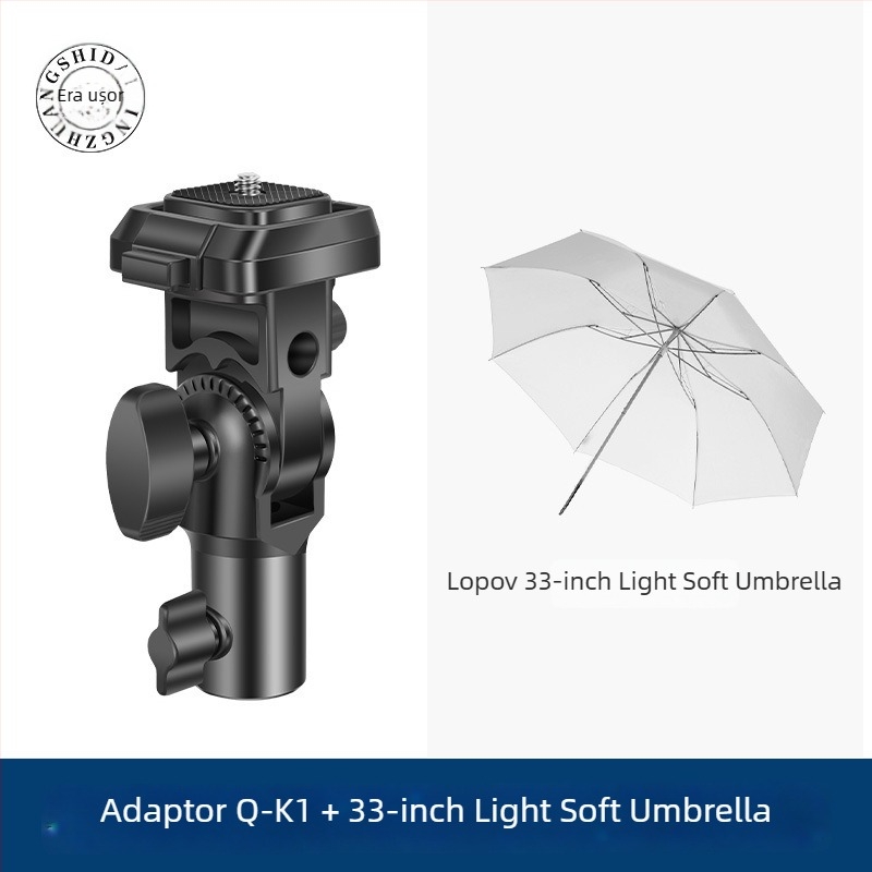 Cap de trepied cu adaptor gimball Q-K1 — eliberare rapidă, ABS, capacitate 3 kg, dimensiuni 123×70×48 mm