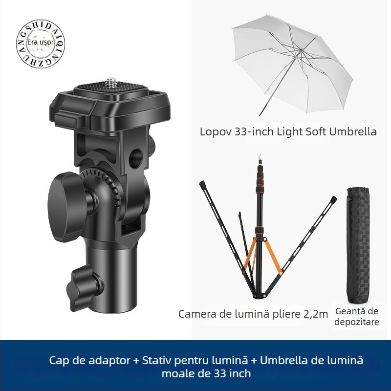 Cap de trepied cu adaptor gimball Q-K1 — eliberare rapidă, ABS, capacitate 3 kg, dimensiuni 123×70×48 mm