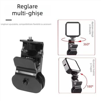 Cleme universale puternice pentru streaming live, cu iluminare de completare și cap pan-tilt; suportă până la 2 kg