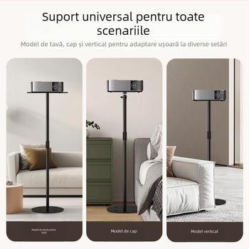 Suport metalic pentru proiector cu tavă și cap pan-tilt, multifuncțional, retractabil și reglabil, portabil