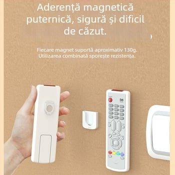 Cârlig adeziv organizator pentru telecomenzi, aer condiționat, televizoare și proiector — ABS; cârlig unic; stil minimalist modern; cod produs 2305; greutate 17 g