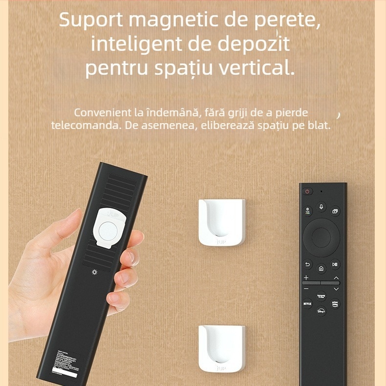 Cârlig adeziv organizator pentru telecomenzi, aer condiționat, televizoare și proiector — ABS; cârlig unic; stil minimalist modern; cod produs 2305; greutate 17 g
