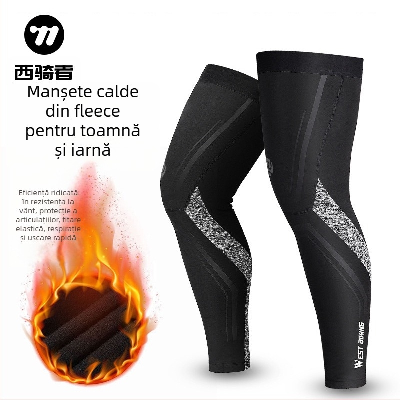 West Biking Mâneșe pentru picioare pentru copii, căptușite cu velur, poliester/elastan, personalizare disponibilă, pentru baschet, alergare și ciclism