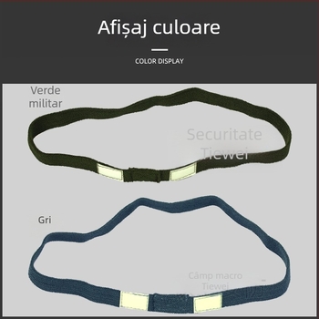 Accesorii pentru cască compatibile cu M1/MICH/M88: ochi de pisică luminos cu bandă elastică lată reflectorizantă, material cauciucat elastic