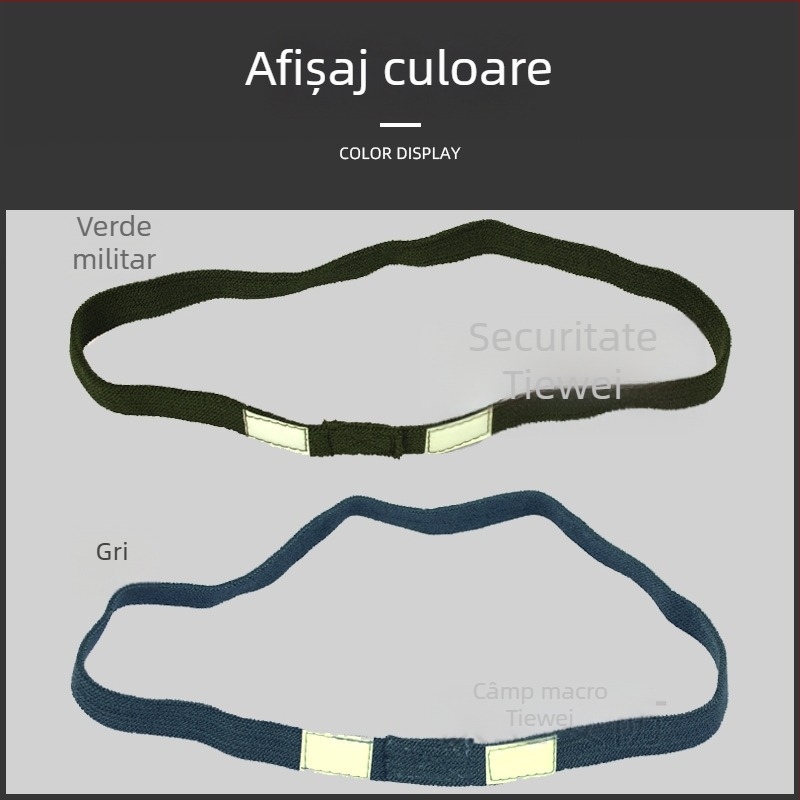 Accesorii pentru cască compatibile cu M1/MICH/M88: ochi de pisică luminos cu bandă elastică lată reflectorizantă, material cauciucat elastic