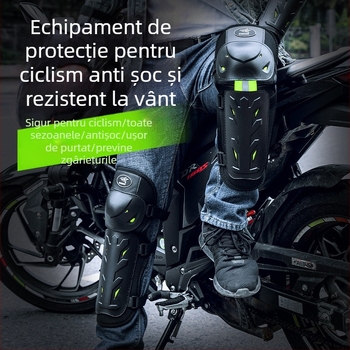 DESIGN Set protecții din PP cu carcasă: patru piese - genunchiere, protecții pentru coate și manșete luminoase pentru ciclism și activități în aer liber