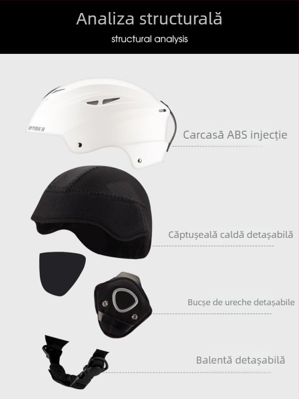 Cască de ski DYYYOUER cu ochelari integrați, toate într-unul pentru adulți, unisex, lansare 2025