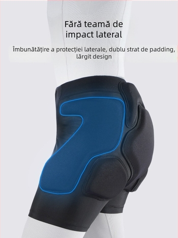 Pantaloni de protecție pentru schi pentru adulți, cu insertii protectoare integrate – anti-cădere, anti-coliziune; țesătură Lycra diving, burete poliester-nylon, fibră EVA poliester