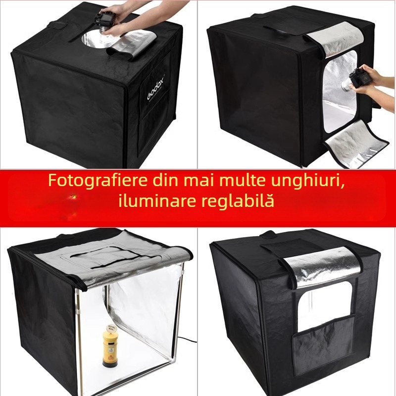 Shenniu LSD Cutie de lumină pentru studio foto compact LED cu lumină difuză, fără umbre, lumină de umplere, cutie foto mică