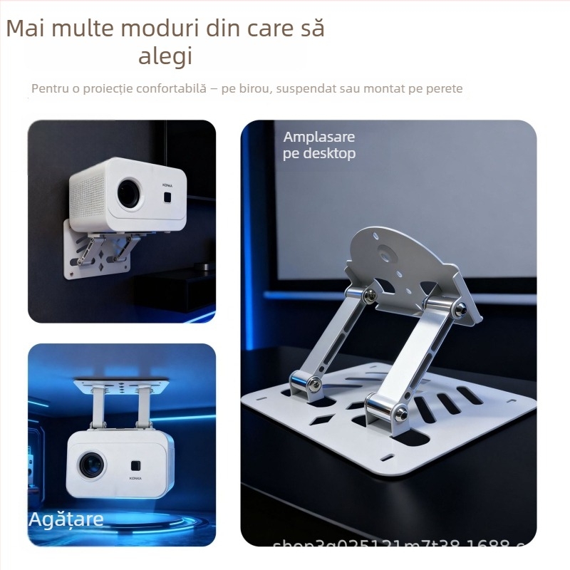 Suport de proiector pentru birou, rotire de 360°, model universal pentru birou, proiectează pe tavan sau lângă pat, pentru uz casnic