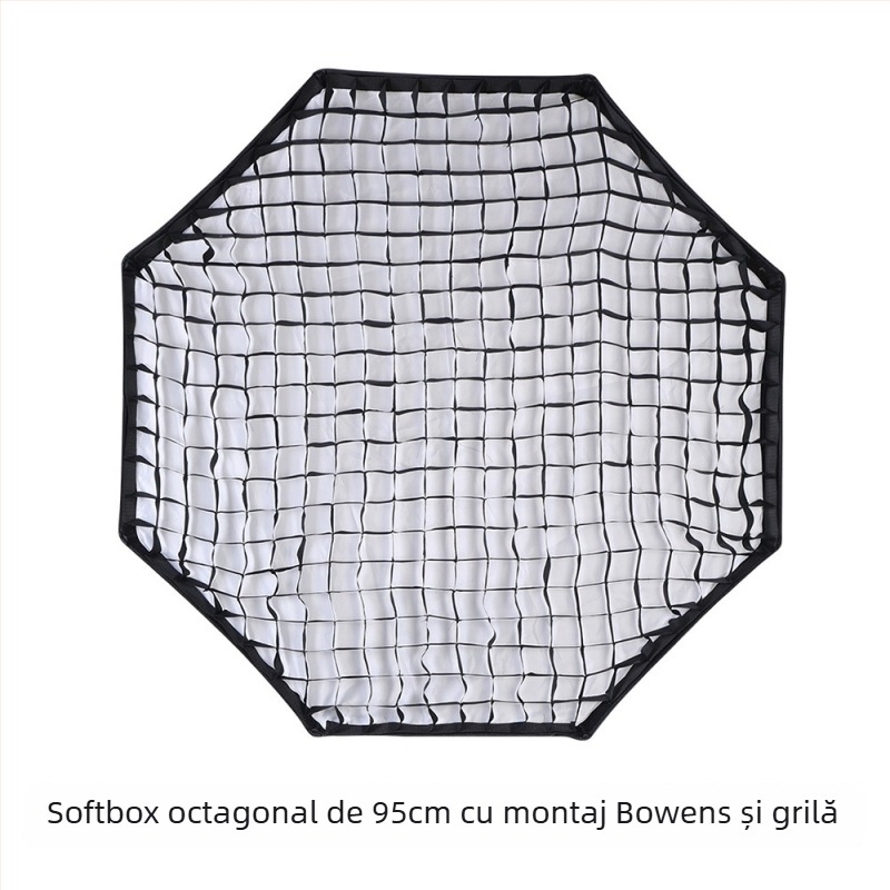 HS365 Luminatoare pentru lumină difuză – cutie octagonală, aliaj de aluminiu, încărcare maximă sub 2 kg, montură Baorong bayonet, include grilă cu celule