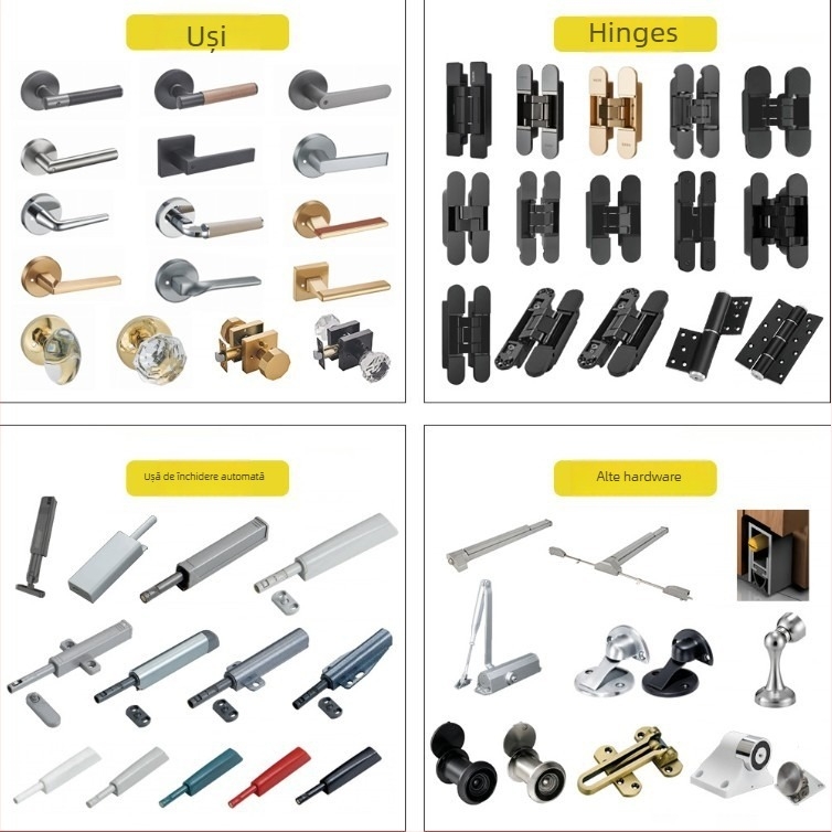 Încuietoare cu mâner din aliaj de zinc, model G003-405, stil lux ușor, pentru uși de curte.