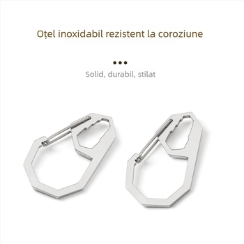 X-TOOLS Carabinieră din oțel inoxidabil, formă octagonală, eliberare rapidă, multifuncțională, sarcină maximă 20