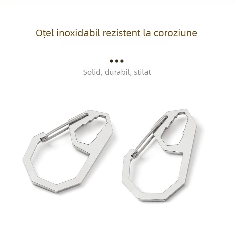 X-TOOLS Carabinieră din oțel inoxidabil, formă octagonală, eliberare rapidă, multifuncțională, sarcină maximă 20