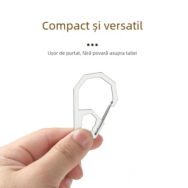 X-TOOLS Carabinieră din oțel inoxidabil, formă octagonală, eliberare rapidă, multifuncțională, sarcină maximă 20