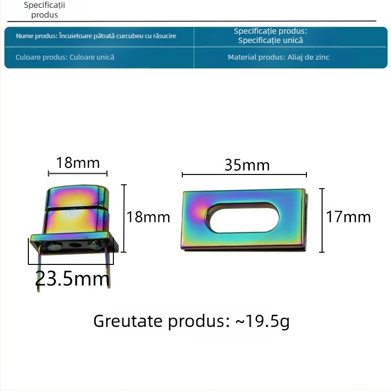 Lacăt rotativ dreptunghiular pentru bagaje — accesorii metalice pentru bagaje, lacăt decorativ