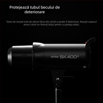 Capac de protecție din sticlă pentru tubul bliț Shenniu SK400II, compatibil cu seriile SK/DP/Flash; înlocuire pentru bunuri avariate.
