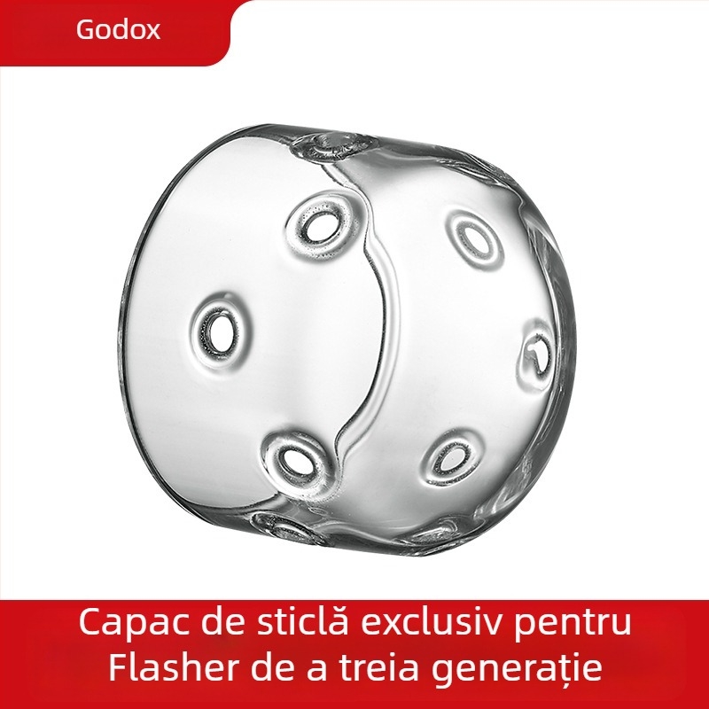 Capac de protecție din sticlă pentru tubul bliț Shenniu SK400II, compatibil cu seriile SK/DP/Flash; înlocuire pentru bunuri avariate.