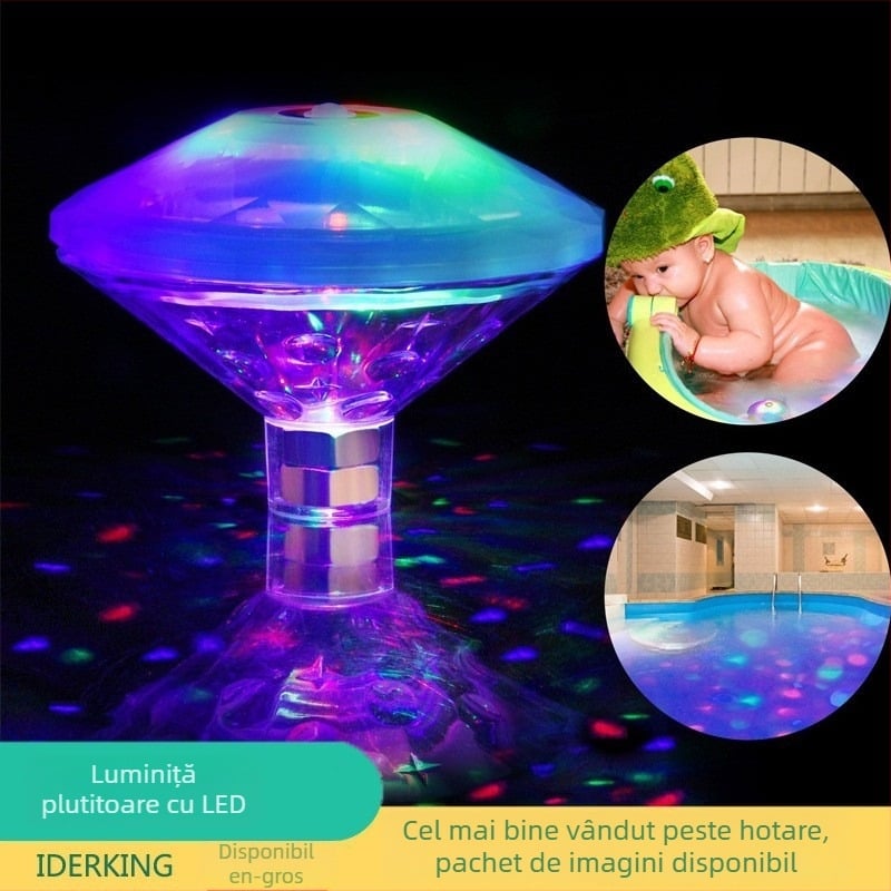 Lampă LED impermeabilă pentru piscină, în stil diamant, lumină plutitoare colorată pentru petreceri la piscină
