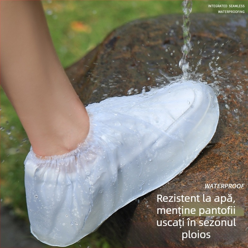 Huse de pantofi de ploaie, de unică folosință, din PVC, impermeabile, rezistente la uzură, antiderapante, groase, portabile pentru călătorii și activități în aer liber