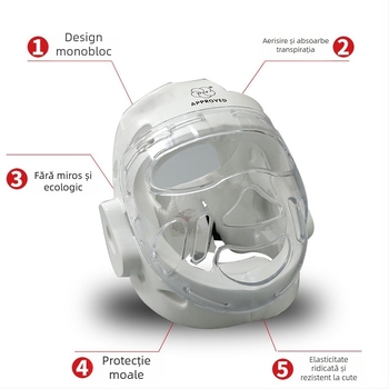 Cască Karate cu protecție facială pentru competiții și antrenamente — corp din fibră de poliester