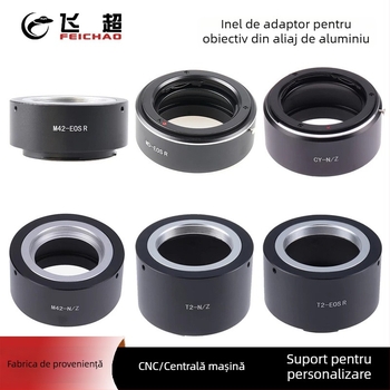 Inel adaptor pentru obiectiv, aliaj de aluminiu, M42‑EOSR CY‑N/Z și T2‑N/Z, pentru Canon RF RP și Nikon Z6/Z7
