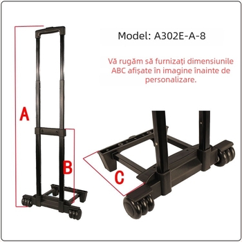 Bară de tragere din aluminiu pentru bagaje – Huiqiao, destinată bagajelor de voiaj, cutiilor de scule, huselor pentru instrumente, gentuțelor de cosmetică și ghiozdanelor