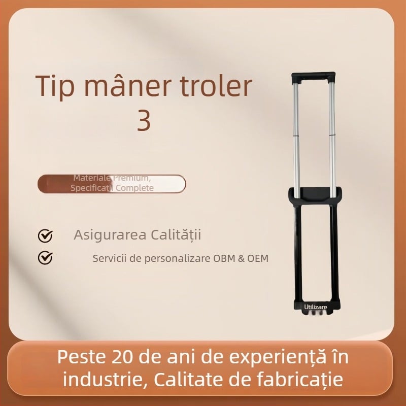 Valiză personalizată cu tijă telescopică din metal integrată, formă de T, pentru bagaje de 20–24 inch