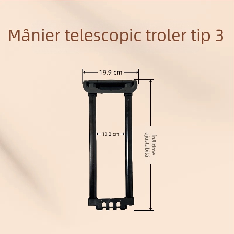 Valiză personalizată cu tijă telescopică din metal integrată, formă de T, pentru bagaje de 20–24 inch