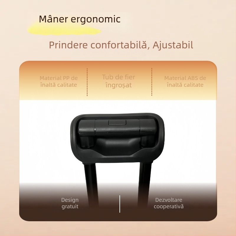 Valiză personalizată cu tijă telescopică din metal integrată, formă de T, pentru bagaje de 20–24 inch