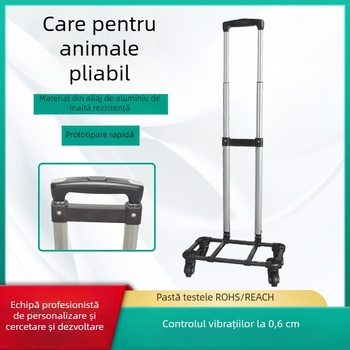 Accesorii pentru bagaje din aluminiu – modelul 8A04CJ-C3, cărucior pliabil cu roți universale, tijă telescopică
