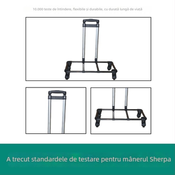 Accesorii pentru bagaje din aluminiu – modelul 8A04CJ-C3, cărucior pliabil cu roți universale, tijă telescopică
