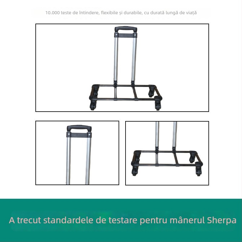 Accesorii pentru bagaje din aluminiu – modelul 8A04CJ-C3, cărucior pliabil cu roți universale, tijă telescopică