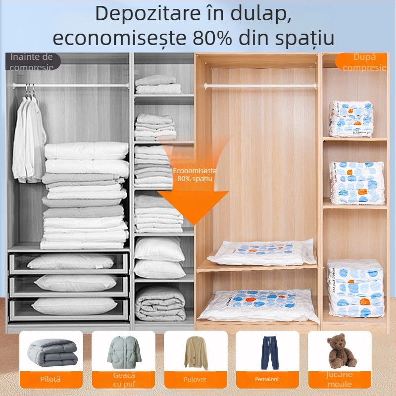 Dr.storage pungă vid pentru haine – material PA+PE, compresie cu pompă, pompă inclusă, mai multe modele