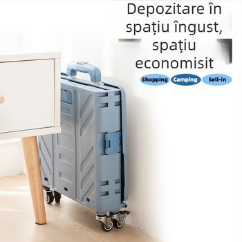 Căruță de cumpărături pliabilă, cu patru roți, din aliaj de aluminiu, capacitate de încărcare 60 kg, greutate 3,2 kg, fabricat în Zhejiang