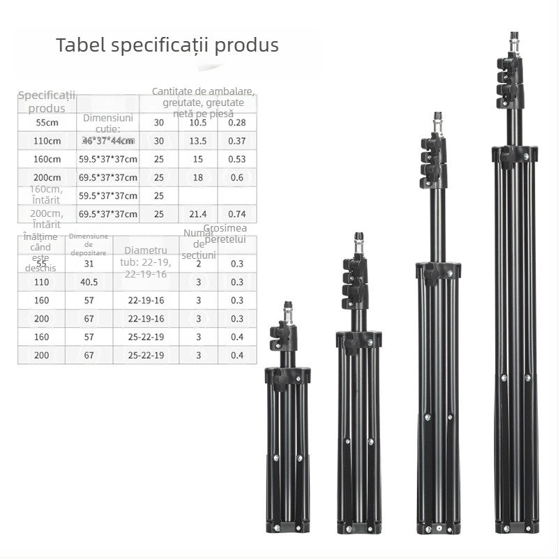 Tusheng Suport podea pentru telefon mobil — Construcție din fier, 0,5 kg, 2–3 segmente