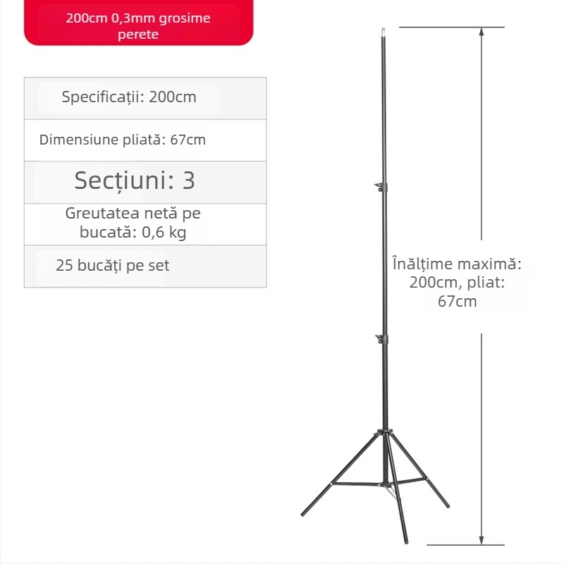 Tusheng Suport podea pentru telefon mobil — Construcție din fier, 0,5 kg, 2–3 segmente