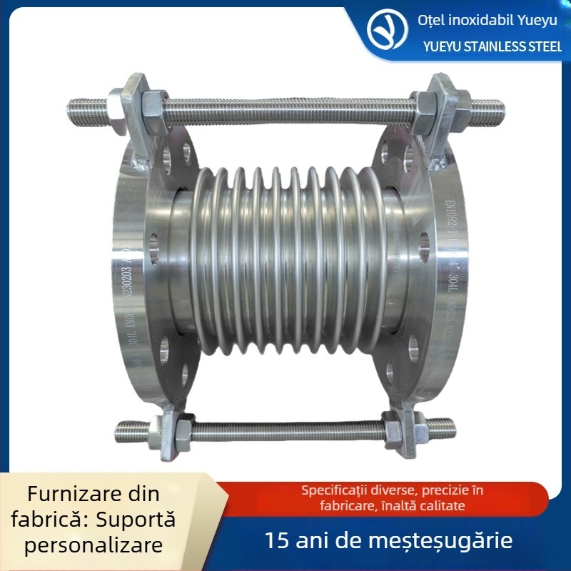 Compensator din oțel inoxidabil cu bellows, universal cu flanșă, telescopic de extindere marin pentru vid (304/316, apă/ulei/abur)
