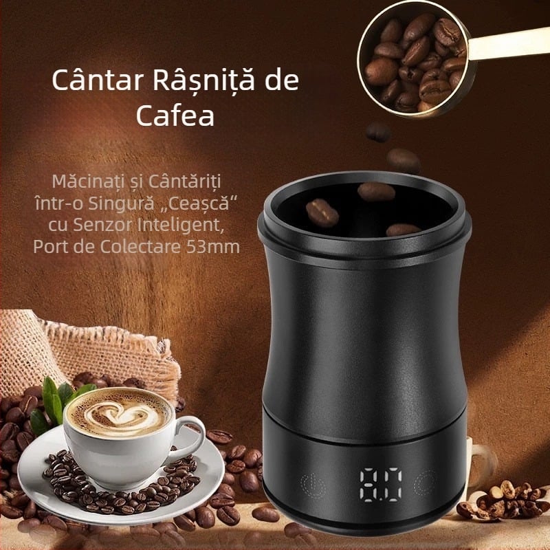 Ceașcă de măsurare electronică portabilă pentru boabe de cafea, cu cântar încorporat — dispozitiv inteligent pentru uz casnic, dozare cafea măcinată