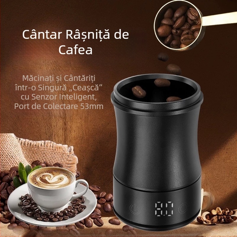 Ceașcă de măsurare electronică portabilă pentru boabe de cafea, cu cântar încorporat — dispozitiv inteligent pentru uz casnic, dozare cafea măcinată