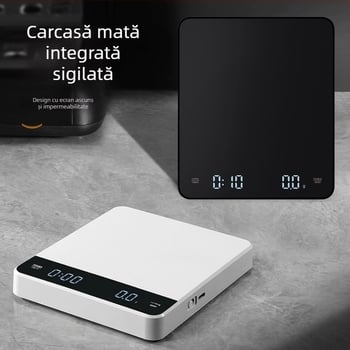 Cântar de cafea reîncărcabil, capacitate 3 kg, cronometru rapid, cântar digital inteligent pentru bucătărie, precizie 0,1 g
