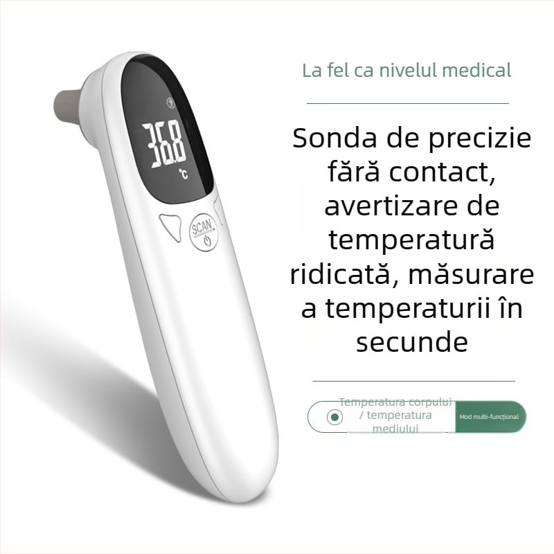 Termometru auditiv pentru sugari, medical de calitate, inteligent, model E01, certificat CE, alarmă pentru temperatură ridicată, stocare a datelor istorice